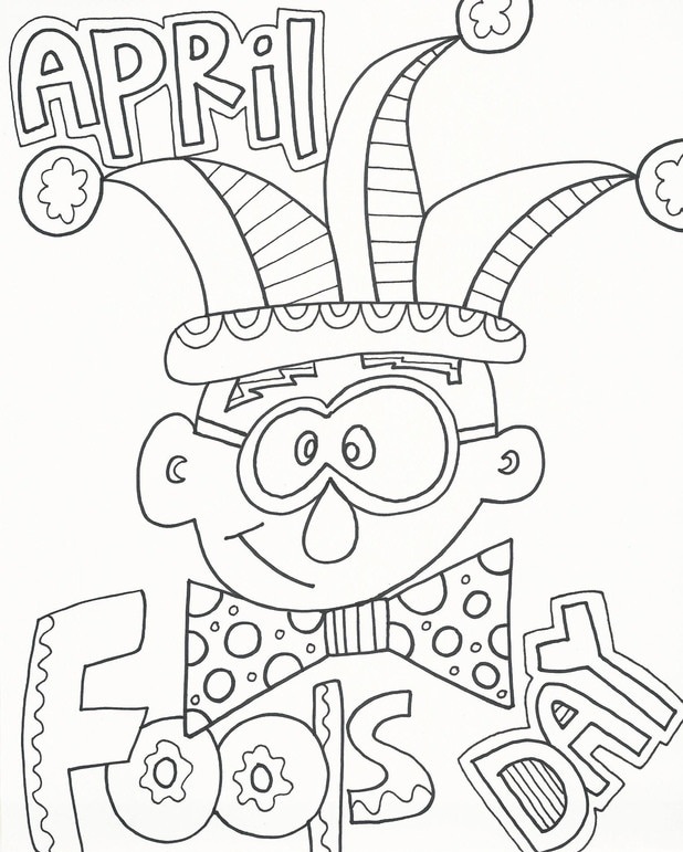Online coloring book: April Fools Day twisted clown coloring page